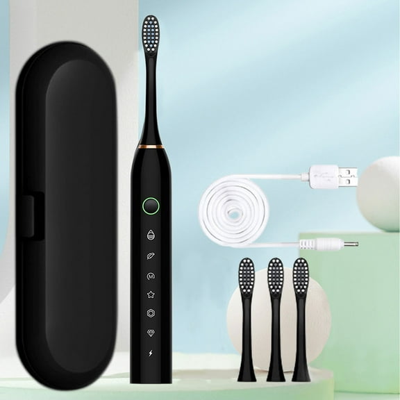 Wovilon Toothbrush- Toothbrush With 4 Brush Heads-With Toothbrush Box- 6 Cleaning Modes- Water Proofing IPX7 Water Proofing Toothbrush--Newly
