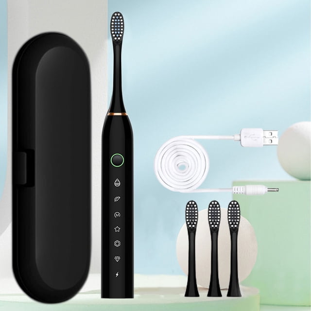 Toothbrush- Toothbrush With 4 Brush Heads-With Toothbrush Box- 6 Cleaning Modes- Water Proofing IPX7 Water Proofing Toothbrush--Newly