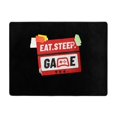 thumbnail image 3 of DouZhe Red Eat Sleep Games Tags Pattern Area Rugs Non-Slip Machine Washable Floor Mat, Eat Sleep Games Tags Old School Stickers Style Carpet Doormat, 63x48 inches, 3 of 6