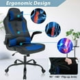thumbnail image 2 of Dkelincs PC Gaming Chair Ergonomic Office Chair with Lumbar Support Flip Up Arms Headrest Adjustable Computer Desk Chair for Adults, Blue, 2 of 7