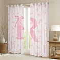 thumbnail image 2 of Erosebridal Pink Bow Tie Curtains for Living Room, Initial P Letter 30%-50% Blackout Curtains Set of 2 (42x63), Cute Catoon Decor, 2 of 5