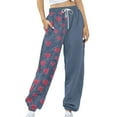 thumbnail image 3 of Womens Swear Pants Ndbuld Women's Casual Trousers Printing Drawstring Pants Waist Long Pants Sweatpants With Pocket Multicolor S, 3 of 4