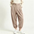 thumbnail image 5 of Levmjia Women High Waisted Jogger Pants Cuffed Ankle Length Casual Lounge Pants with Pockets Solid Color Elastic Waist Trousers, 5 of 6