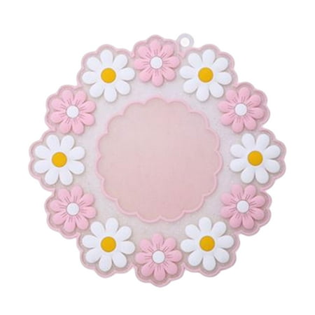 

Wowspeed Drink Coasters | Daisy Pattern Heat-resistant Silicone Coasters Placemat | Non-slip Desk Coaster for Tabletop Protection Table Coasters Fits Most Drinking Glasses