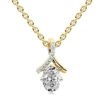Diamond Pendant Necklace For Women | 0.75 Carat IGI Certified Oval Shape Lab Grown Diamond | Priscilla Slider Lab Diamond Pendant Necklace 14K Yelllow Gold | FG-VS1-VS2 Quality | Friendly Diamonds