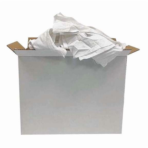 Manufacturer Varies Coton Sheeting Rags 25 lb. Varies Sizes, White 3U586