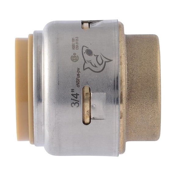 Sharkbite Cap, Brass, Push-to-Connect 7/8 in UR518