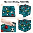 thumbnail image 4 of Football Foldable Clothes Storage Bins with Handle, 10.8"x10.5"x10.6", Large Capacity Toy Box, 4 of 6