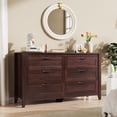thumbnail image 3 of GALAXHERO 6-Drawer Double Wood Dresser - Farmhouse Chest of Drawers with Metal Handles for Bedroom, Living Room, Entryway, Brown, 3 of 10