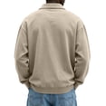 thumbnail image 4 of UDAUDU Men's Casual Polo Shirts Long Sleeve Basic Thermal Pullover Tops | Soft,Stretchy,Comfy,Classic Collar,Button Up,Solid,Relaxed Fit,Golf Polo Shirts Khaki 3XL, 4 of 5