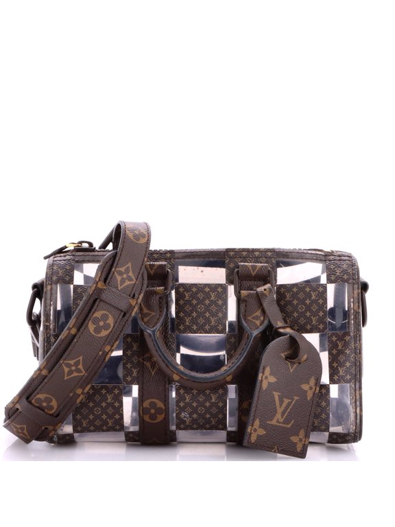 Pre-Owned Keepall Bandouliere Bag Monogram Chess Coated Canvas and PVC 25 By Rebag