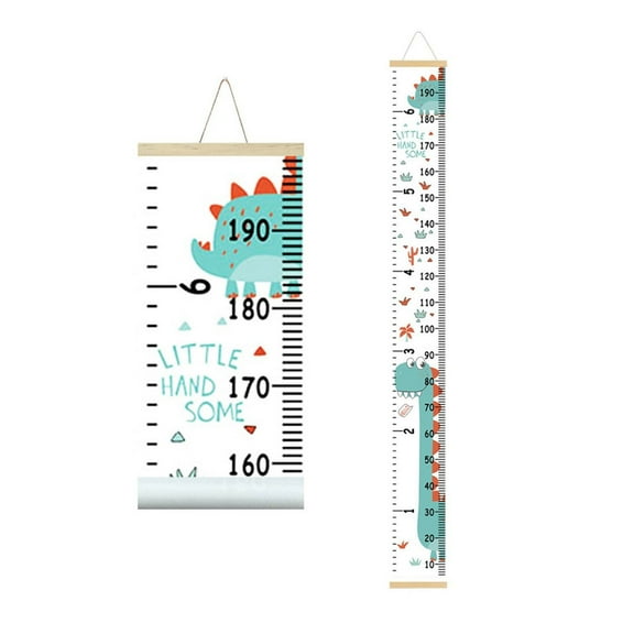 Kaireo Children's Height Measuring Tape,Oimcto Personalize Name Growth for Kids Flower Canvas Height Ruler Removable Hanging Wall Ruler Measurement for Home Decoration Measuring Board Foldable