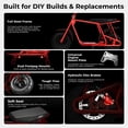 thumbnail image 3 of FRP GMB100 Mini Bike Upgraded Frame Roller Frame, No Engine—Tires, Hydraulic Brake, Seat, Fuel System & Wiring, DIY Bolt-On 79/98/196/212/225cc – Red, 3 of 8