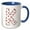 Blue/White, variant on 3drose, Cute Red and White Hearts Valentine Monogram Initial K, 11oz Mug