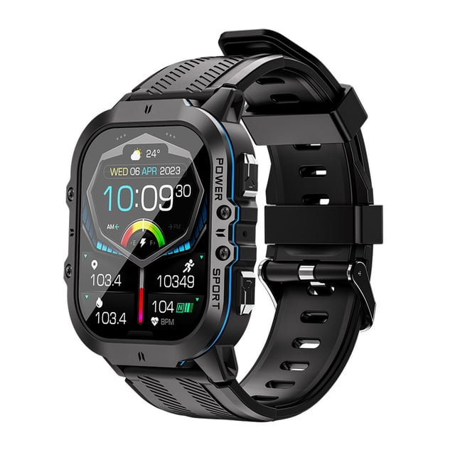 TFixol C26 Smart Fitness Tracker with 1.96" AMOLED Display, 1ATM Waterproof, Bluetooth Calling, Health Monitoring, Multi-Sport Modes, Notifications, Remote Camera, Compatible with Android/iOS, Blue