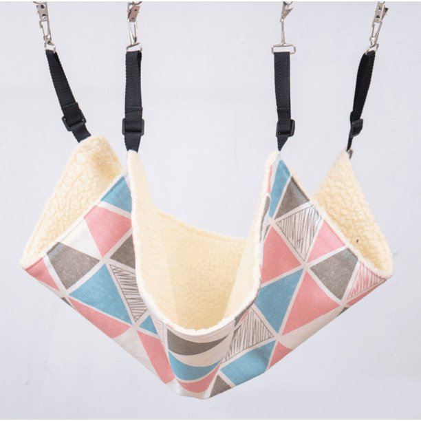 Hamaca para gatos, alfombra para gatos de casa de otoño e invierno, hamaca de jaula de hierro para gatos de felpa, cama colgante para gatos con arena para gatos, hamaca con jaula para hámster, color de foto, L Sailing Electrónica