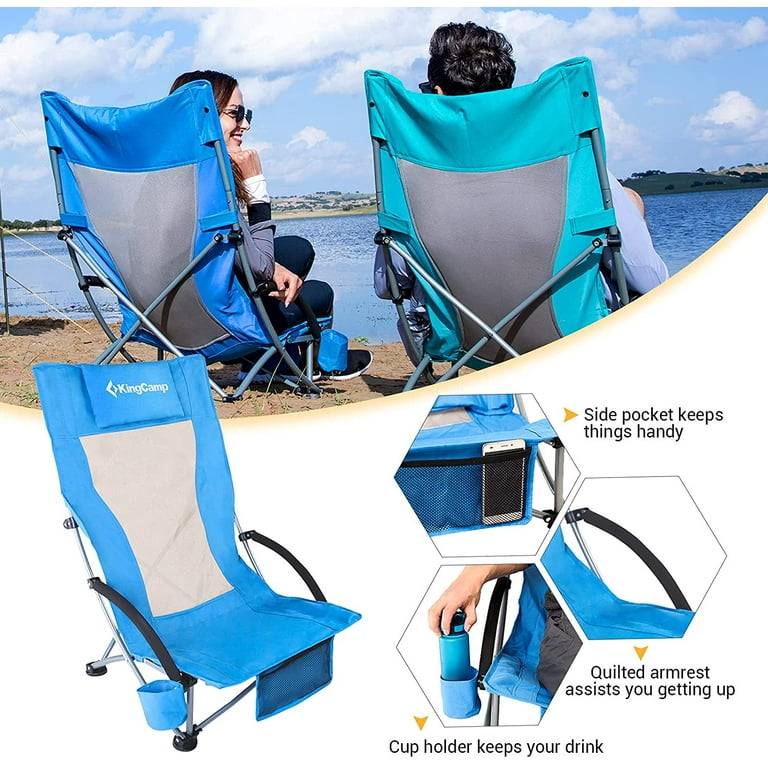 KingCamp High Sling Beach Camping Folding Chair Concert Low Lawn