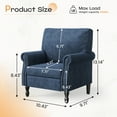 thumbnail image 6 of YOUDENOVA Modern Accent Armchair set of 1, with tufted buttons & riveted trim,for living room,bedroom,office, Navy Blue, 6 of 7