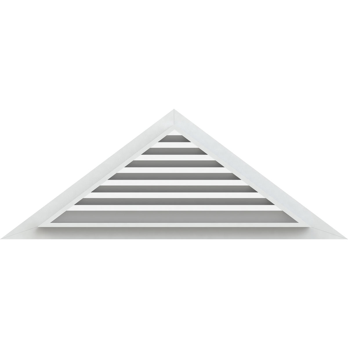 68"W x 28 3/8"H Triangle Gable Vent (81 3/4"W x 34 1/8"H Frame Size) 10/12 Pitch: Functional, PVC Gable Vent w/ 1" x 4" Flat Trim Frame