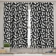thumbnail image 2 of Ambesonne Board Game Valance & Curtain, Chess Piece Silhouettes, 55"x30", Black and White, 2 of 7