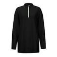 thumbnail image 4 of Fiaer,Quarter Zip Pullover Women,Women's Plus Size Long Sleeve Sweatshirts,Womens Tops Loose Fit Casual Trendy with Pocket Black M, 4 of 9