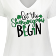 thumbnail image 4 of Inktastic St. Patrick's Day Let the Shenanigans Begin Women's Plus Size V-Neck T-Shirt, 4 of 5
