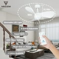 thumbnail image 2 of Ventilador de Techo con Luz para Recámara: Ventilador de Techo Pequeño y Silencioso de 30 Pulgadas con Control Remoto - 6 Velocidades y 3 Cc - Motor CC Reversible - Uso en Interiores y Exteriores - 3 Aspas Blanco, 2 of 7