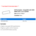 thumbnail image 2 of Oil Pan Gasket - Compatible with 2000 BMW 323Ci 2.5L 6-Cylinder, 2 of 2