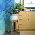 thumbnail image 5 of Sanjay Large Indoor Planter, Glossy Finish Metal Planter, Enamel Floral & White Planter for Indoor Plants with 3 Felt Pads Underneath, Modern, Rustproof Home Decorations for Living Room - 10"x10"x9", 5 of 7
