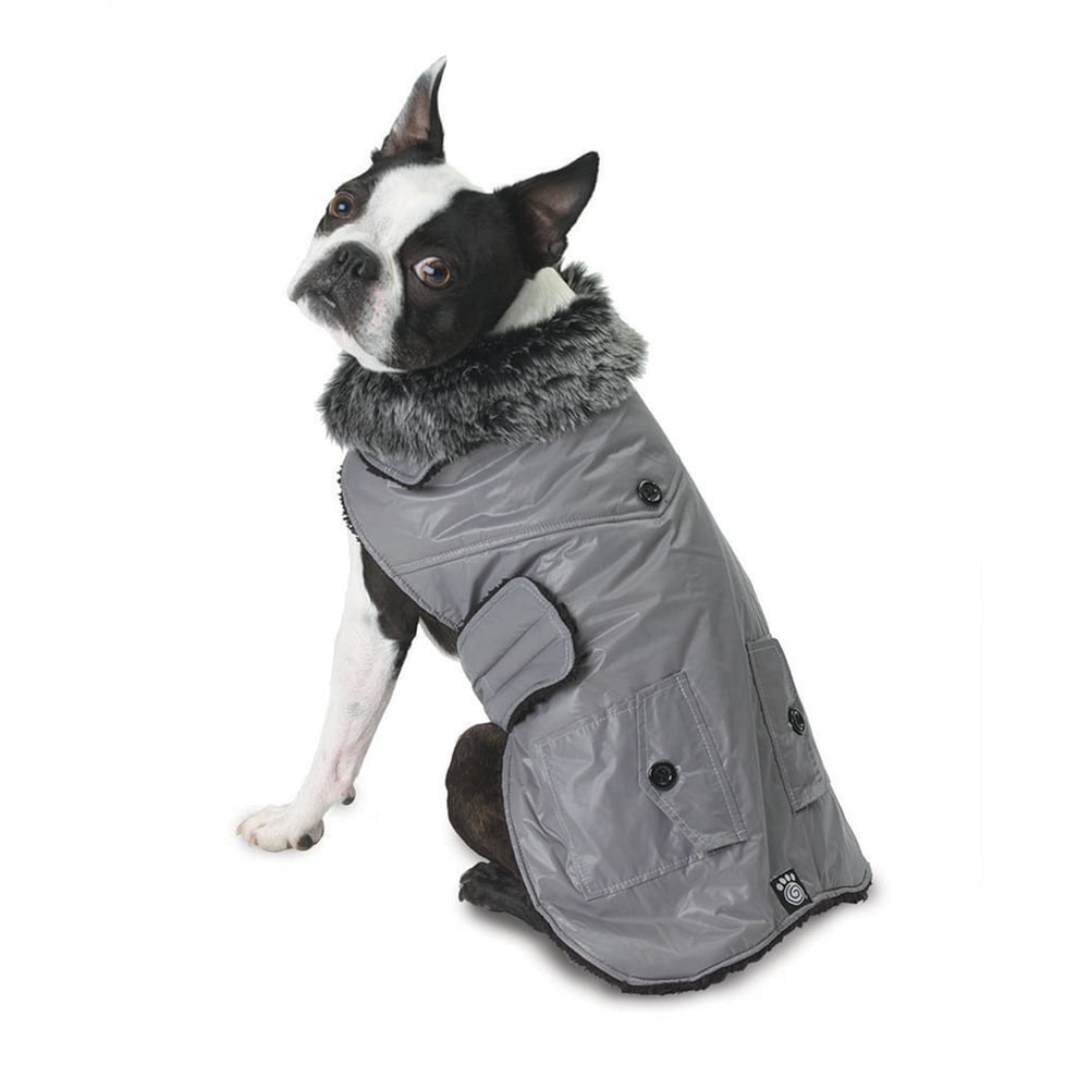 Boston Grey Dog Parka Vest - Small