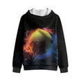 thumbnail image 2 of Chaqlin Flame Softball Hooded Pullover with Pockets for Boys and Girls - Lightweight Fuzzy Sweatshirt for School and Gym, 2 of 7
