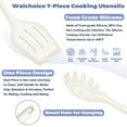 thumbnail image 6 of Walchoice 7-Piece Silicone Cooking Utensils Set, White Kitchen Utensils, Non-stick Gadgets Tools Include Slotted Turner, Soup Ladle, Pasta Server, 6 of 7