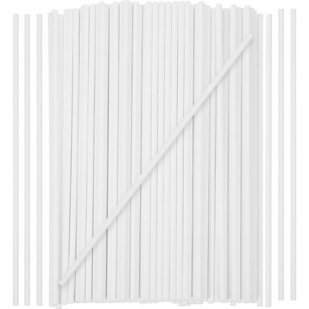 TABLZONE 100 Pcs White Sticks Paper Material for Candy Making Chocolate Baking and Party Supplies