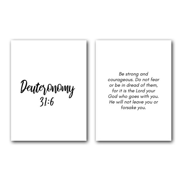 Deuteronomy 31:6, Bible Verse, Set of 2 Prints, Wall Art Décor