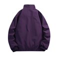 thumbnail image 5 of LODIENY Men Stand Collar Baggy Jacket with Pockets Zip Up Lightweight Long Sleeve Coat Casual Windbreaker Stylish Fall Golf Work Jackets Purple XXXL, 5 of 7
