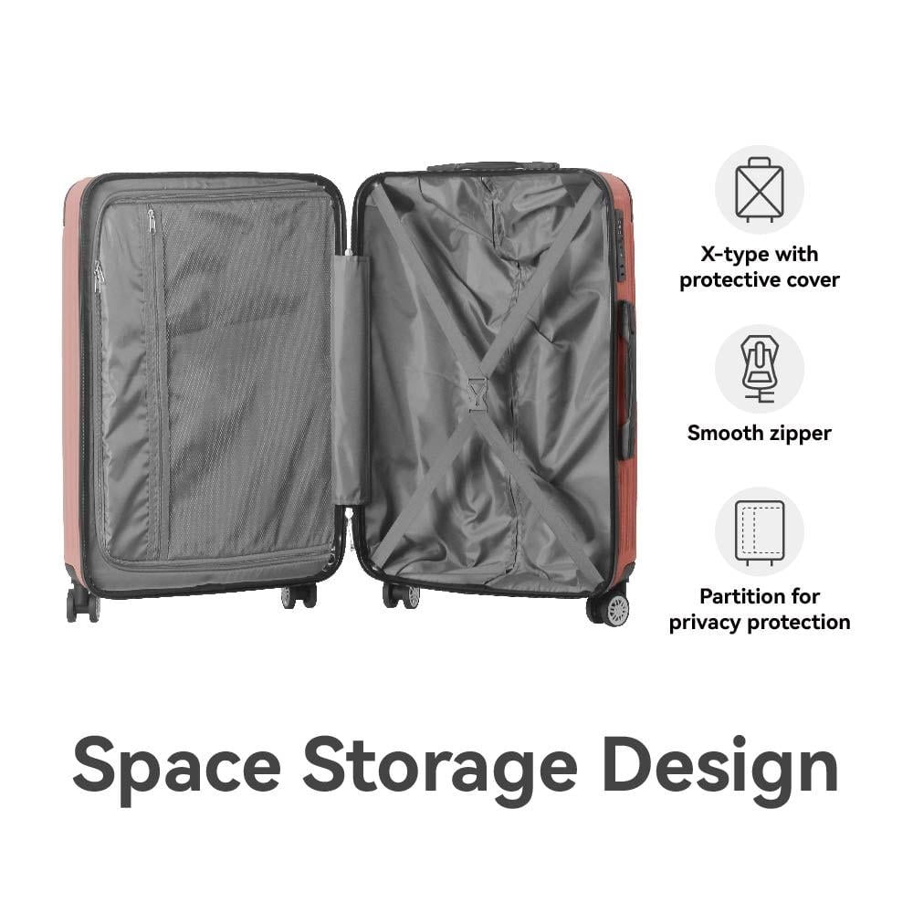 3-Piece Hardshell Luggage Set with TSA Lock, Spinner Wheels & Nested Design (20/24/28 in)