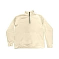 thumbnail image 5 of ZCFZJW Men's Fleece Quarter Zip Pullover Sweater Lightweight Casual Cotton Fall Winter Family Outfit Thick Warm Long Sleeve Mock Neck Sweatshirts with Pockets Beige XL, 5 of 6