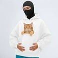 thumbnail image 2 of Cat Pouch Sweatshirts for Men Women Long Sleeve Kitten Puppy Holder Hoodies/Hoodless Front Large Pouch Pet Carrier Sweatshirt Pure Loose Cozy Pullover Tops 2-White XL, 2 of 5