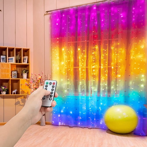 Guirnalda de luces LED de 300 luces, decoración perfecta para espacios interiores y exteriores, amplia extensión con control remoto, cadena de luces impermeable IP44 para dormitorio, decoración de