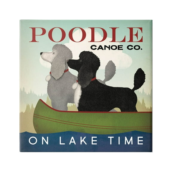 Stupell Industries Lake Time Canoe Poodles Graphic Art Gallery Wrapped Canvas Print Wall Art, Design by Ryan Fowler