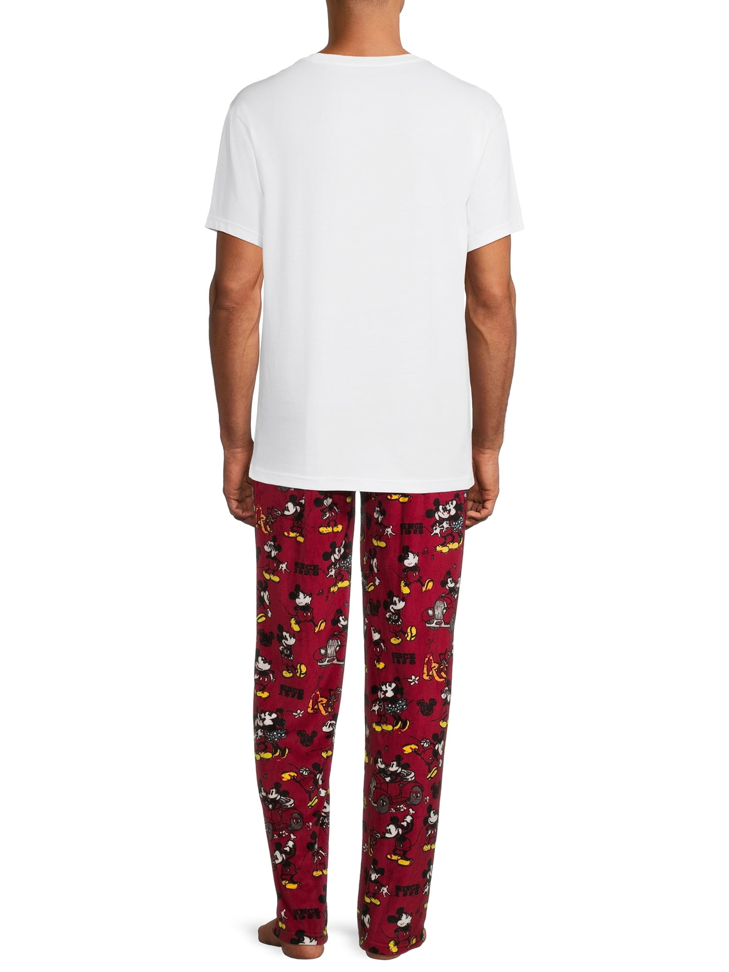 Disney Men’s Old School Classic Mickey Mouse Sleepwear Set, 2-Piece Sizes S-2XL