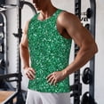 thumbnail image 5 of Daiia Green Glitter Printed Men's Quick Dry Fit Muscle Tank Top Slim-Fit Tank Workout Tank Top Lightweight Sports Tank Top-Small, 5 of 7