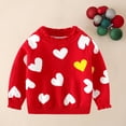 thumbnail image 2 of Plebaso Toddler Baby Girls Boys Valentine's Day Sweater Long Sleeve Ruffled Crew Neck Knit Tops Baby Fall Winter, 2 of 5