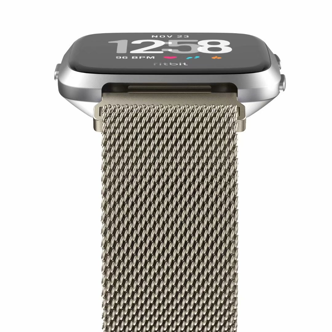 Stainless Steel Loop Metal Mesh Bracelet Unique Magnet Lock Wristbands iGK Metal Replacement Bands Compatible for Fitbit Versa/Versa Lite Edition 