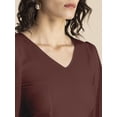 thumbnail image 4 of Moomaya Womens Solid Crop Top, V Neck Puff Sleeves Casual Summer Blouse, 4 of 8