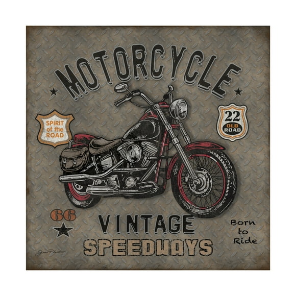Trademark Fine Art 'Motorcycle Speedway 1' Canvas Art by Jean Plout