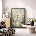 thumbnail image 2 of Framed Canvas Print Crane Wall Art Zen Bird Decorative for Living Room Bedroom - 24"x36" BLACK, 2 of 8