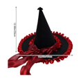 thumbnail image 2 of Hsqqdc Women Decorative Velvet Pointer Hat Ruffled Edge Long Ribbon Bow Festival Party Cap, 2 of 7