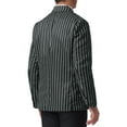 thumbnail image 3 of INSPIRE CHIC Striped Blazers for Men's Peak Lapel Sports Coat Double Breasted Business Stripes Suit Jacket L Dark White, 3 of 6