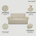 thumbnail image 3 of Easy-Going Jacquard Stretch Sofa Slipcover Non Slip Couch Cover, Loveseat Size, Ivory, 3 of 6